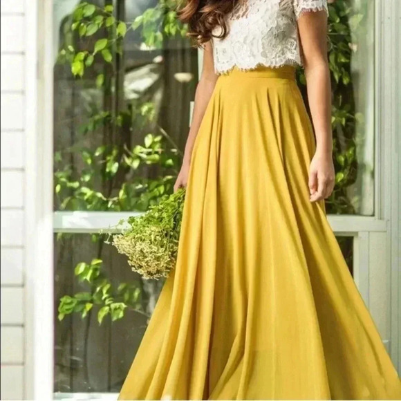 Lucy Paris Mustard Yellow Maxi Skirt Size XSP - Picture 1 of 7